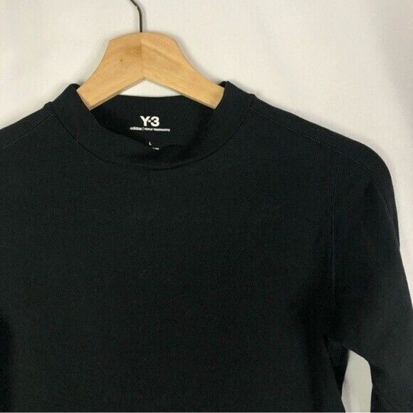 Adidas X Y-3 Yohji Ymamoto Black Mock Neck Crop Long Sleeve L - Picture 4 of 6